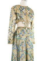 1960s Malcolm Starr Open Midriff Paisley Ensemble