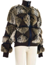 Chanel Faux Fur and Knit Bomber Jacket