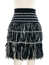 2010 Chanel Yarn Fringed Knit Skirt
