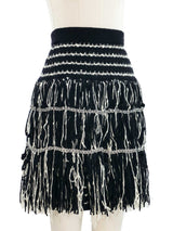 2010 Chanel Yarn Fringed Knit Skirt