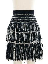 2010 Chanel Yarn Fringed Knit Skirt