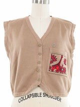 Christian Dior Embroidered Knit Vest Top arcadeshops.com