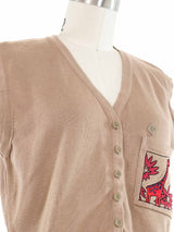 Christian Dior Embroidered Knit Vest Top arcadeshops.com