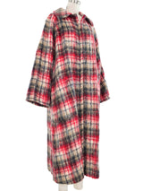 Bonnie Cashin Mohair Blend Red Plaid Overcoat Outerwear arcadeshops.com