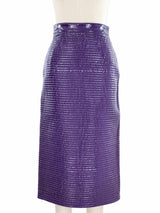 2023 Gucci Purple Leather Midi Skirt Bottom arcadeshops.com