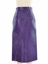 2023 Gucci Purple Leather Midi Skirt Bottom arcadeshops.com