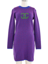 2021 Chanel Logo Knit Sweater Dress