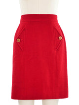 1994 Chanel Red Boucle Skirt Suit Suit arcadeshops.com