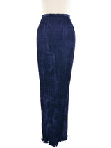 Patricia Lester Sapphire Plisse Silk Ensemble
