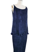 Patricia Lester Sapphire Plisse Silk Ensemble