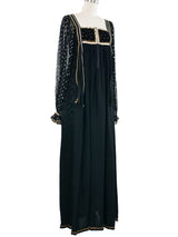 1970s Rumak and Sample Glitter Embellished Peasant Dress Dress arcadeshops.com