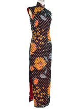 Metallic Jacquard Floral Cheongsam Dress arcadeshops.com