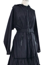 2017 Prada Nylon Ruffle Coat Dress Dress arcadeshops.com