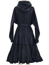 2017 Prada Nylon Ruffle Coat Dress Dress arcadeshops.com