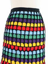 Rainbow Ribbon Knit Mini Skirt