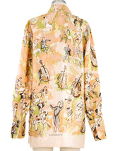 Hermes Concerto Print Blouse Top arcadeshops.com