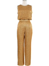 1996 Chanel Metallic Gold Pant Suit