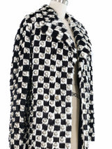 2019 Celine Studded Checkered Fur Coat
