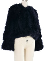 Black Marabou Feather Crop Jacket