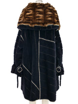Fendi Fur Trimmed Swing Coat