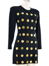 Patrick Kelly Gold Button Mini Dress Dress arcadeshops.com