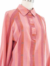 1970s Gucci Dot Printed Silk Blouse Top arcadeshops.com