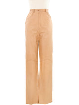 Charles Jourdan Tan Leather Pant Suit Suit arcadeshops.com