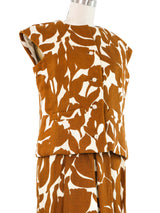 Geoffrey Beene Ochre Tulip Print Skirt Ensemble Suit arcadeshops.com