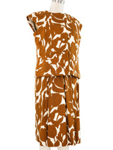 Geoffrey Beene Ochre Tulip Print Skirt Ensemble Suit arcadeshops.com