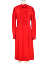 Adele Simpson Red Crepe Dress Dress arcadeshops.com
