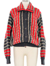 1980s Escada Striped Knit Cardigan Jacket arcadeshops.com