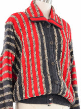 1980s Escada Striped Knit Cardigan Jacket arcadeshops.com