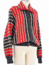 1980s Escada Striped Knit Cardigan Jacket arcadeshops.com