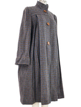 1970s Krizia Gray Houndstooth Smock Coat Outerwear arcadeshops.com