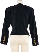 Yves Saint Laurent Beaded Suede Blazer Jacket arcadeshops.com
