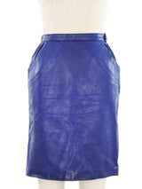 Yves Saint Laurent Purple Leather Mini Skirt Jacket arcadeshops.com