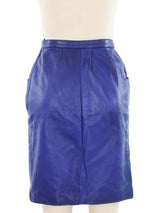 Yves Saint Laurent Purple Leather Mini Skirt Jacket arcadeshops.com
