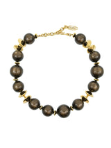 Yves Saint Laurent Brown Beaded Necklace Jewelry arcadeshops.com