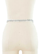 Yves Saint Laurent Navy Studded Leather Buckle Belt Accessory arcadeshops.com