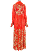 1960s Embellished Crimson Indian Silk Dress Dress arcadeshops.com