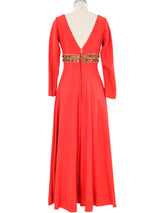 Travilla Embellished Coral Jumpsuit Jumpsuit arcadeshops.com