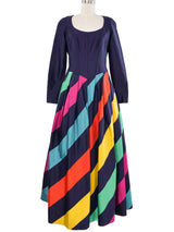 Louis Feraud Rainbow Striped Gown Dress arcadeshops.com