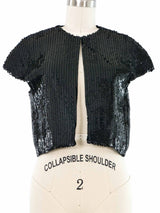 Victor Costa Black Sequin Top Top arcadeshops.com