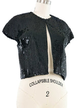 Victor Costa Black Sequin Top Top arcadeshops.com