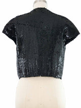 Victor Costa Black Sequin Top Top arcadeshops.com