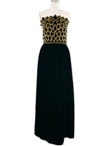 Michael Novarese Embellished Velvet Gown Dress arcadeshops.com