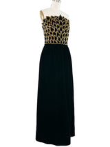 Michael Novarese Embellished Velvet Gown Dress arcadeshops.com