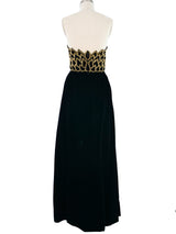Michael Novarese Embellished Velvet Gown Dress arcadeshops.com