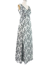 Jacquard Silver Lame Gown Dress arcadeshops.com