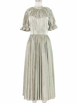 Emilia Wickstead Metallic Ruffle Sleeve Dress Dress arcadeshops.com